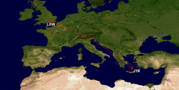 LGW-JTR--ROUTE